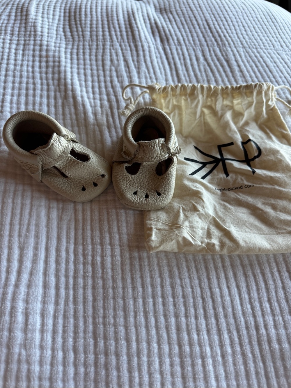 Freshly Picked Cream Baby Moccasins